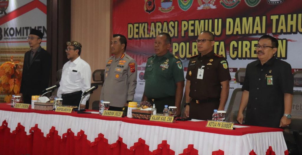 Caption : Polresta Cirebon menggelar pemilu damai bersama seluruh stakeholder. Foto : Ist