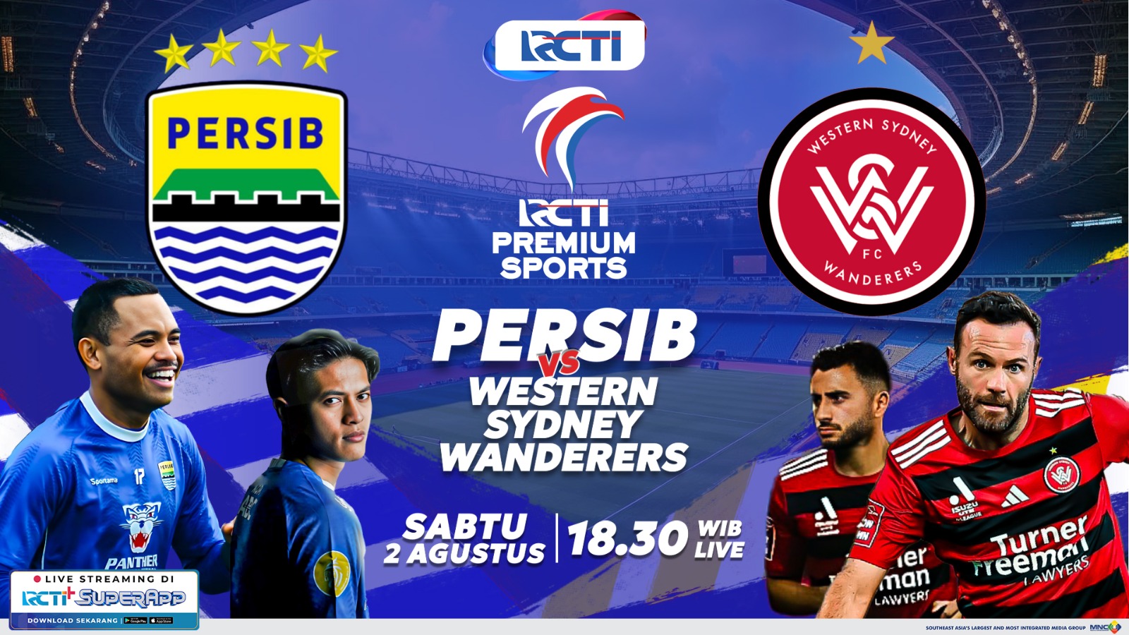 Persib Bandung vs Western Sydney Wanderers live RCTI Premium Sport. (Foto: Istimewa).